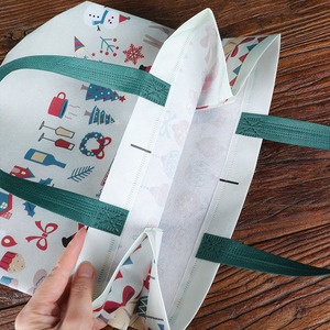 Promotion Custom Non Woven Cartoon Pattern Recycled Eco Laminated Reusable Durable Shoulder Strap Christmas Shopping <strong>Bag</strong> - Product Image 4