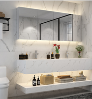 Meuble-lavabo mural moderne et gain de place avec robinet et miroir, vente directe usine