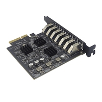 Carte d'extension 10Gbps 7 ports USB3.2 Gen 2 PCI-E 3.0x4 avec puce Asmedia ASM3142 Adaptateur de concentrateur PCI Express 7 ports