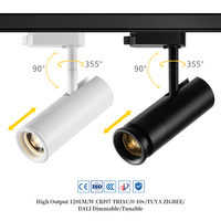 Projecteur LED sur rail 18W, angle réglable, anti-éblouissement, construction en aluminium, CRI95, durée de vie de 50 000 heures, pour utilisation en galerie d'art, musée