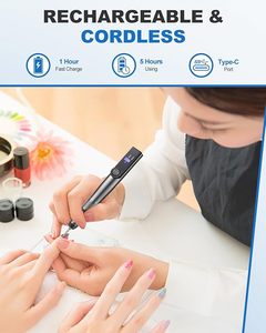 UV <b>Nail</b> Light 2 in 1 35000RPM Cordless <b>Nail</b> Drill with LCD Screen, Rechargeable Electric <b>Nail</b> File with 7 Bits - Product Image 4