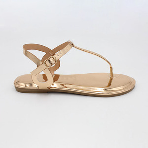 Diseno de moda simple al por mayor Zapatillas personalizadas traspirabili logotipo de oro sandalias flip-flop de dama - Product Image 3