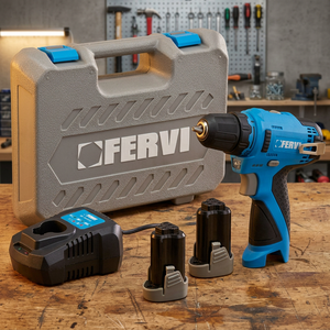 Perceuse-visseuse FERVI 12V - Perçage du bois jusqu'à 28 mm - Couple de 19/30 Nm - Poids 2,29 kg - Product Image 2