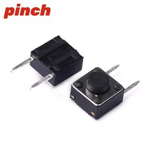 Interrupteur tactile à pression 6x6mm, deux broches latérales, montage horizontal pour clavier - Product Image 1