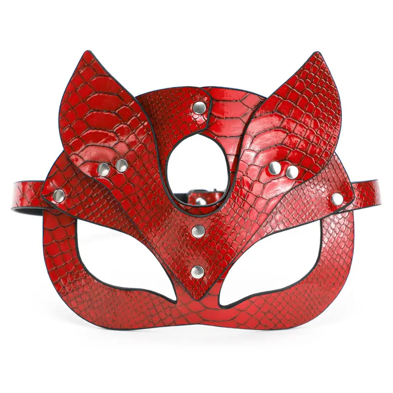 Fox Eye Mask อุปกรณ์เล่นเกมทาสทางเพศสำหรับผู้ใหญ่,หนังพียูแบบเร้าอารมณ์นิ่ม66ซม.