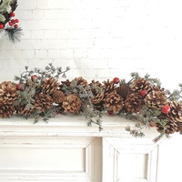 Guirlande de noël décoration guirlande fleurs norfolk pin guirlande artificielle pour porte d'entrée extérieur décor à la maison guirlande de table