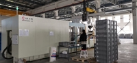 Matière plastique recyclable empilable de pièces d'auto de conception solide bleue standard d'UE de caisses de stockage