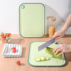 Ensemble de planches à découper en paille de blé verte, rectangulaires, antidérapantes, pour la cuisine, petites et grandes tailles, pour la viande et les aliments pour bébés - Product Image 3