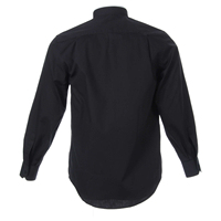 Chemise de clergé à manches longues en coton 100 % OEM, avec logo personnalisé et col à étiquette noire, pour hommes, ministres et prêtres – Vente en gros