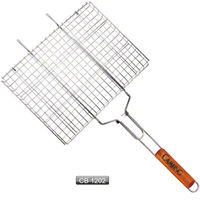 Filets à grille rotatifs Panier Portable en fer perforé grillages métalliques pour barbecue en plein air pour hamburgers et poulet