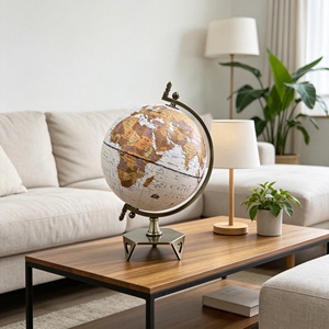 Globo Terráqueo Antiguo Vintage con Base Hexagonal <span class=keywords><strong>de</strong></span> Metal, Globo Terráqueo Giratorio <span class=keywords><strong>de</strong></span> Escritorio, Decoración para <span class=keywords><strong>el</strong></span> Hogar y <span class=keywords><strong>la</strong></span> Oficina, Regalo Educativo <span class=keywords><strong>de</strong></span> Geografía - Product Image 3