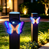 Lampe solaire de jardin extérieure en forme de papillon, à LED à changement de couleur dégradé, décorative pour cour, pelouse, patio, parterre de fleurs
