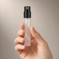 Flacon pulvérisateur de parfum en verre 3ml vide rechargeable atomiseur noir pompe à brume fine format voyage pour homme parfum vente en gros