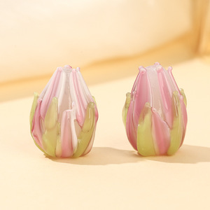 Cuentas de vidrio de tulipán hechas a mano, cuentas sueltas, pulseras de cuentas, pendientes, accesorios artesanales de bricolaje que atraen la fortuna - Product Image 6