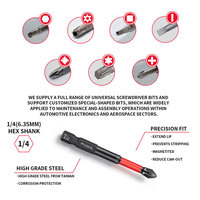 Embouts de tournevis Phillips en acier durable LJ-04d PH2, antidérapants, finition oxyde noir, emballage en vrac pour perceuse électrique, bricolage, OEM