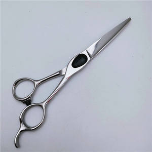 Ciseaux à cheveux professionnels en acier inoxydable 440C, lame droite, pointe acérée, manche long, pour usage en salon de beauté - Product Image 1