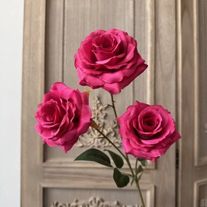 Vente chaude True <span class=keywords><strong>Fushia</strong></span> Rose Fleurs Artificielles Rose pour la Décoration de Mariage à la Maison - Product Image 2