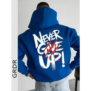 Sudaderas con Capucha 100% Algodón, Gruesas, de Felpa, Talla Grande, con Impresión de Logotipo Personalizado, Sudaderas para Hombre - Product Image 2