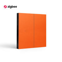 Interrupteur intelligent Zigbee Orange en aluminium aviation avec panneau imitation bois 1/2/3/4/6 gangs, compatible fil neutre et fil sous tension, pour domotique