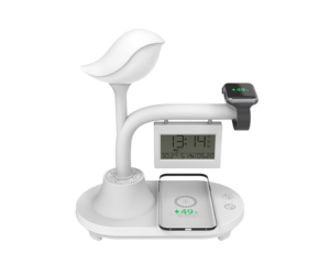 Petit chargeur sans fil Rgb, haut-parleurs sans fil intelligents Bluetooth, réveil avec lumière du jour et lumière d'alarme, station de charge rapide 15w - Product Image 3