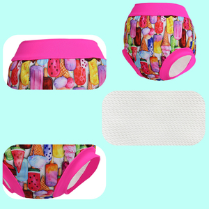 Alta calidad muestra gratis nueva moda colorido lavable impermeable bebé nadador reutilizable tela natación pañal alta calidad niños - Product Image 5