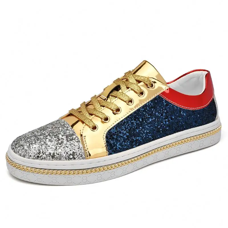 Glitter Ster Schoenen Kleuren Patchwork Bovenste Shinny Schoenen Mode Stijl Unisex Maat Voor Meisje En Jongen