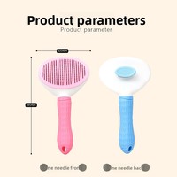 Sikat Perawatan Hewan Peliharaan Ergonomis Anti-Selip dengan Tombol Pembersih Otomatis, Sisir Slicker Pin Baja untuk Hewan Peliharaan Berbulu Panjang & Pendek