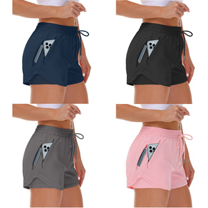 Haut élastique cordon <span class=keywords><strong>femme</strong></span> short <span class=keywords><strong>de</strong></span> course confortable femmes vêtements actifs Yoga Gym Shorts avec poches - Product Image 4