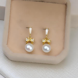 Boucles d'oreilles en argent S925, accessoires de bijoux en perles DIY, porte-boucles d'oreilles asymétriques avec forme triangulaire carrée, personnalisées 1146 - Product Image 2