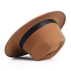 Sombrero panamá de estilo moderno de alta calidad para <span class=keywords><strong>hombre</strong></span> y mujer, sombrero Retro de ala ancha, fieltro de lana, Fedora de Jazz - Product Image 5