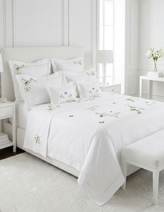 Parures de lit en coton satiné brodées à la main, motif Jardin Élégant, 100% coton, housse de couette et taies d'oreiller pour la maison, l'hôtel et les mariages - Product Image 2
