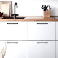 Poignée longue en métal ZAMAK doré, design européen, élégante, pour meubles de cuisine, tiroirs et armoires de chambre