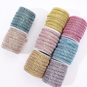 เสื้อผ้าพลอยเทียมทรงหลวมแก้วคริสตัลพื้นเรียบ<span class=keywords><strong>3</strong></span>แถวเป็นมิตรต่อสิ่งแวดล้อม - Product Image 5