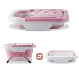 Portable Folding Eco-Friendly European Style Food Grade PP Plastic Foot Spa Pail 4 Massage Rollers Lid <strong>Foldable</strong> <strong>Bath</strong> Soaking - Product Image 1