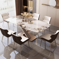 Table lumineuse CZ-01 Rock table de luxe ménage petite table à manger et chaise combinaison table rectangulaire lumineuse