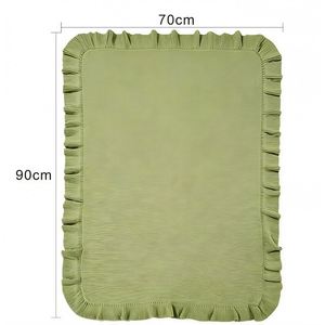 Luxury Custom Embroidered <b>Personalized</b> <b>Blanket</b> Soft Skin-Friendly Breathable Cotton Throw Ruffled Edges All-Season Decorative - Product Image 6