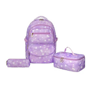 2025 Trio Trendy Cartoon-Themed Starry Kids Mochila Set Impermeable con detalles de cremallera para la moda - Product Image 3