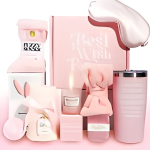 Set de Regalo Personalizado Rosa <span class=keywords><strong>para</strong></span> el Cuidado Personal, Cesta de Spa Personalizada con Vaso, Vela, Regalos <span class=keywords><strong>para</strong></span> Damas de Honor y Cumpleaños <span class=keywords><strong>para</strong></span> Ella - Product Image 1