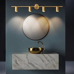 Lámpara de Pared Moderna de Latón con 2 Luces y <span class=keywords><strong>Focos</strong></span> Ajustables <span class=keywords><strong>para</strong></span> Sala de Estar, Dormitorio y Baño - Product Image 5