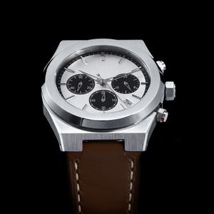 Design créatif Montre <span class=keywords><strong>chrono</strong></span> à quartz en acier inoxydable pour homme Aiguilles creuses Date multi-fuseau horaire Unique Japan Movt Leather Business - Product Image 3