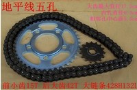 Kit de Piñón y Cadena para Motocicleta Skylon, 38 Dientes, Estándar DIN8 ISO, OEM para Titan 428h 118l, Transmisión Completa de Repuesto