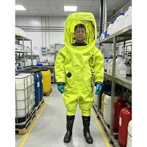 Overol de Protección Química Completamente Cerrado, Resistente a Ácidos y Álcalis, <span class=keywords><strong>con</strong></span> <span class=keywords><strong>Capucha</strong></span> Facial Completa para Laboratorio - Product Image 3