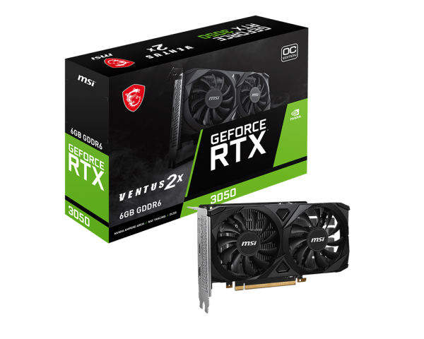GeForce RTX 3050 VENTUS 2X 6G GDDR6 OC Graphic CardVideo Memory Fan Cooler Two Fans GPU for Gaming Desktop
