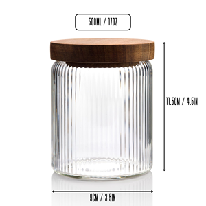 High Quality Cylinder Glass <b>Jars</b> 1.4L Empty Wide Mouth <b>Storage</b> Containers with Wooden Cover <b>for</b> Food Use - Product Image 2