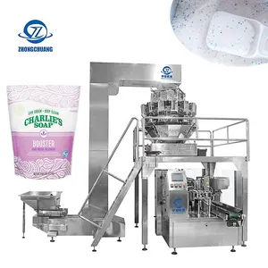 Bustina di imballaggio detergente automatico pesatura e riempimento di sapone in polvere Premade Bag detersivo Doypack confezionatrice