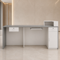 Comptoir d'accueil modulaire ergonomique moderne et écologique avec finition pierre sans joint pour boutique, magasin ou bureau