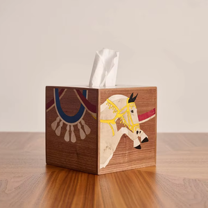 ठोस अखरोट लकड़ी चमत्कार चेहरे के ऊतक बॉक्स डेस्क आयोजक रसोई के उपयोग के लिए बहु-कार्यात्मक वर्ग डिजाइन - Product Image 2