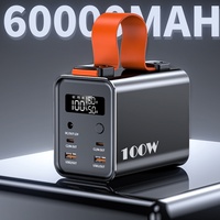 Batería Externa Portátil M-Queen Personalizada de Alta Capacidad 100W PD con Espejo UV, Cable Integrado y Pantalla LED - 30000/60000mAh Li-Polímero
