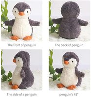 Pingüino de peluche suave para niños, juguete de pingüino gris