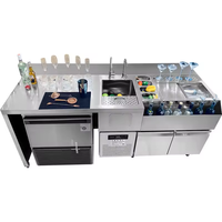 Comptoir de barman en acier inoxydable personnalisé, station de bar à slush et daiquiri amovible, design moderne, installation facile pour les hôtels